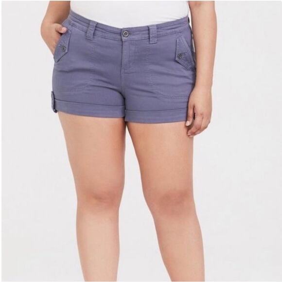 Torrid Navy Military 3.5" Short Chino Blue Casual Cotton NEW Womens Plus 22 - Picture 1 of 9